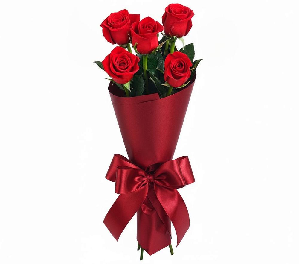 Букет 5 Красных роз Эдлесс Лав в Заклинье