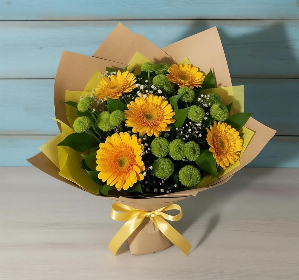 Букет цветов из: Герберы и Хризантемы в Заклинье