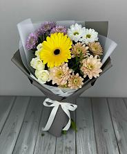 Букет цветов из:  Розы, Герберы и Хризантемы в Заклинье