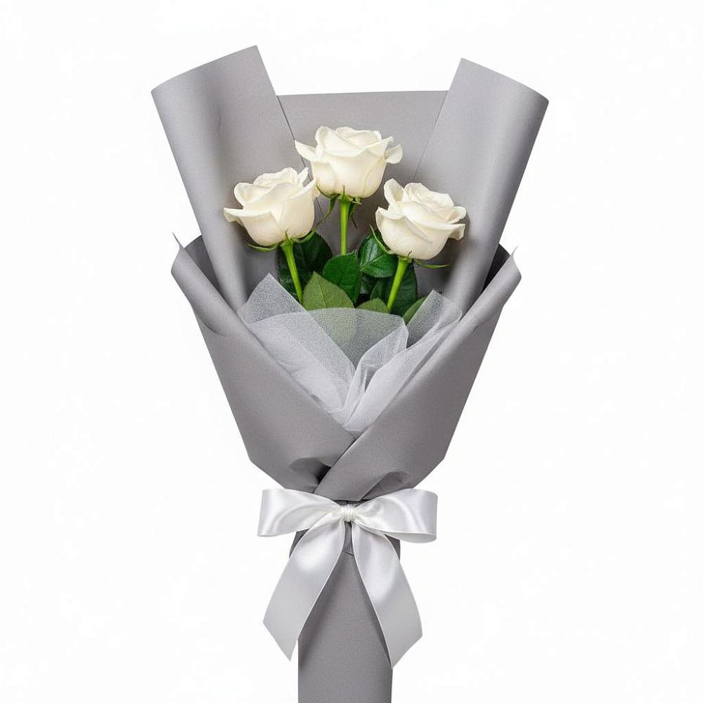 Букет 3 белые розы в Заклинье