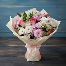 Букет цветов из:  Хризантемы, Альстромерии и Розы в Заклинье