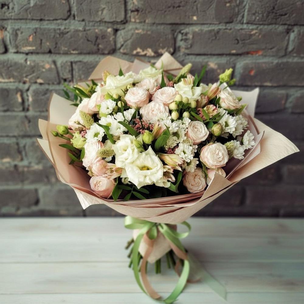 Букет цветов из: Альстромерии, Розы и Хризантемы в Заклинье