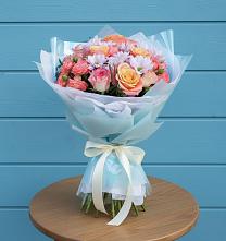 Букет цветов из:  Хризантемы и Розы в Заклинье