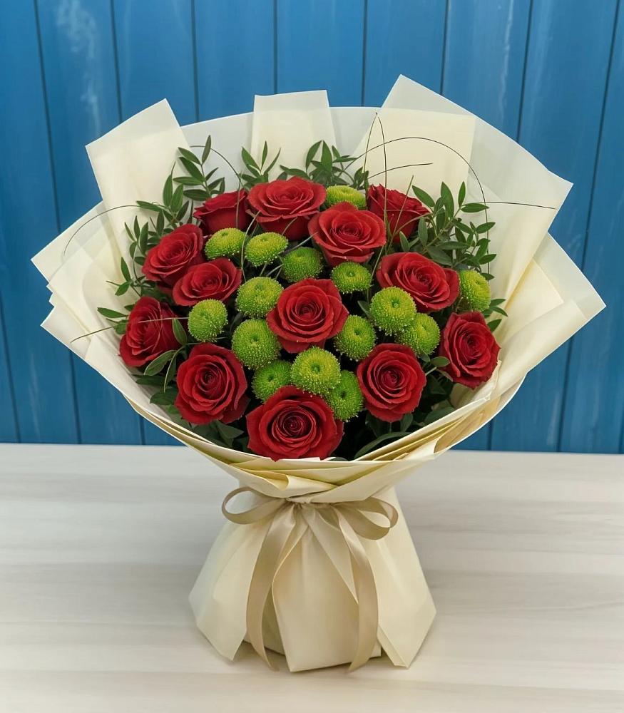 Букет цветов из: Розы и Хризантемы в Заклинье